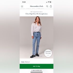 Abercrombie ultra high rise 90s straight Jean